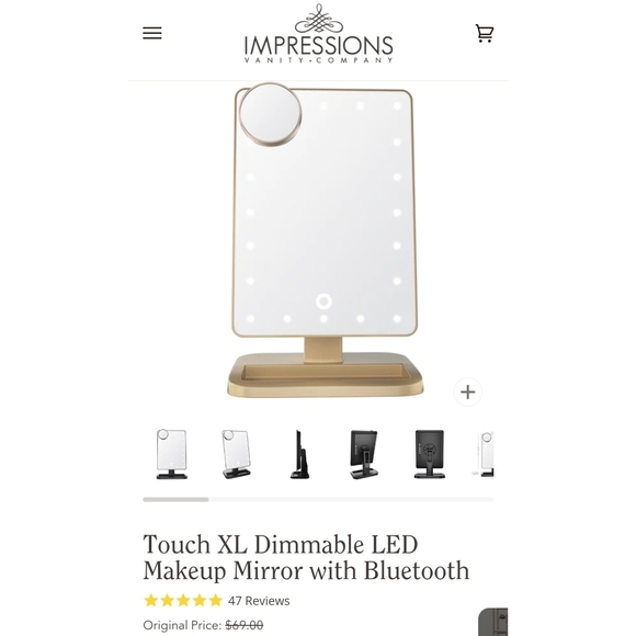 Touch XL Dimmable LED Makeup Mirror with Bluetooth - Picture 4 of 6